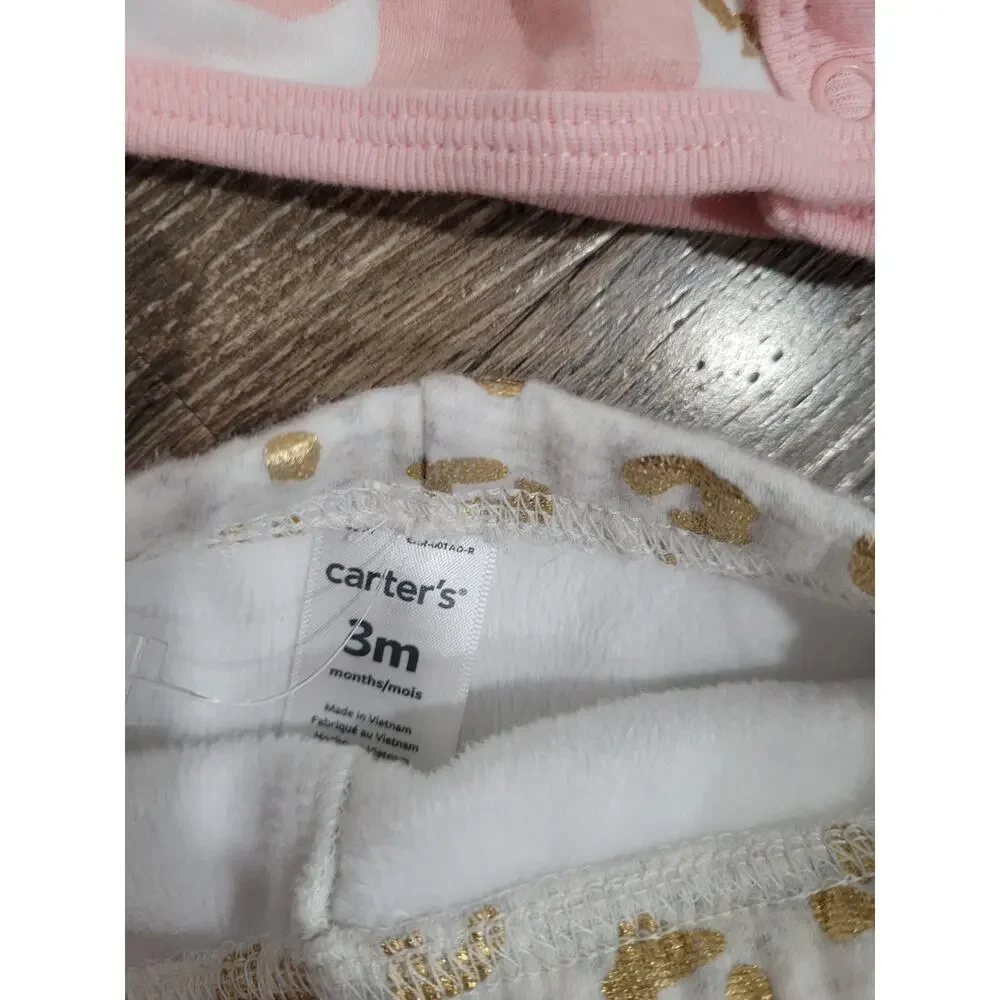 Carter's Baby Girl Cat Gold Outfit size 3 months hooded #7‎